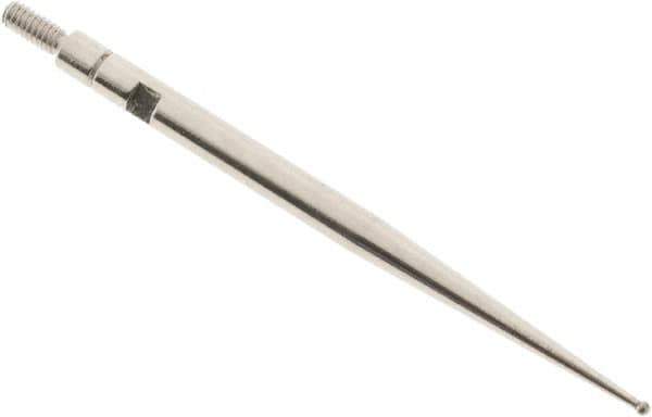 SPI - 0.8mm Ball Diam, Carbide, Ball Test Indicator Contact Point - 1.45" Contact Point Length, Use with Interapid Test Indicators - Apex Tool & Supply