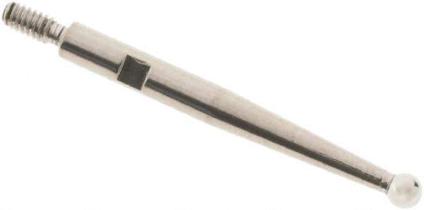 SPI - 2mm Ball Diam, Steel, Ball Test Indicator Contact Point - 0.812" Contact Point Length, Use with Interapid Test Indicators - Apex Tool & Supply