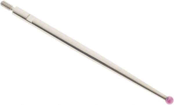 SPI - 2mm Ball Diam, Ruby, Ball Test Indicator Contact Point - 1-3/4" Contact Point Length, Use with Interapid Test Indicators - Apex Tool & Supply