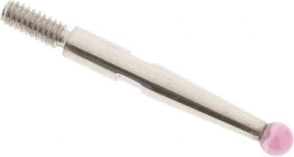 SPI - 2mm Ball Diam, Ruby, Ball Test Indicator Contact Point - 0.671" Contact Point Length, Use with Teclock Test Indicators - Apex Tool & Supply