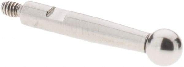 SPI - 3mm Ball Diam, Steel, Ball Test Indicator Contact Point - 1.437" Contact Point Length, Use with Brown & Sharpe Test Indicators - Apex Tool & Supply