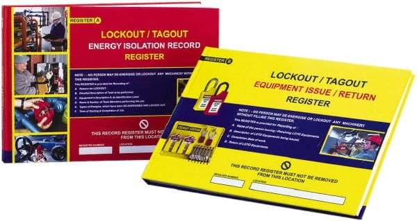 NMC - 12" Long, Paper Lockout/Tagout Registers - Compatible with Lockout Devices, Inlcudes 2 Lockout Registers - Apex Tool & Supply