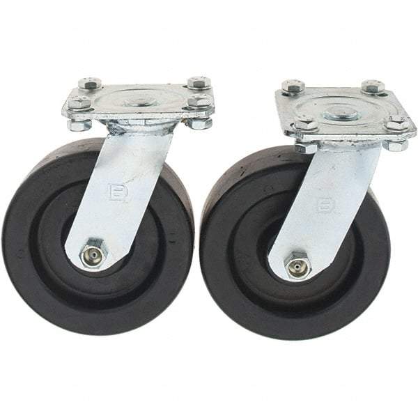 Value Collection - 6" Diam x 2" Wide x 7-39/64" OAH Top Plate Mount Swivel Caster - Polypropylene, 1,000 Lb Capacity, Sleeve Bearing, 3-7/8 x 4-1/2" Plate - Apex Tool & Supply