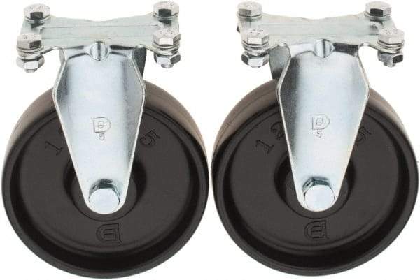 Value Collection - 5" Diam x 1-1/4" Wide x 6-15/64" OAH Top Plate Mount Rigid Caster - Polypropylene, 250 Lb Capacity, Sleeve Bearing, 2-3/8 x 3-5/8" Plate - Apex Tool & Supply