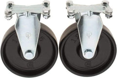 Value Collection - 5" Diam x 1-1/4" Wide x 6-15/64" OAH Top Plate Mount Rigid Caster - Polypropylene, 250 Lb Capacity, Sleeve Bearing, 2-3/8 x 3-5/8" Plate - Apex Tool & Supply