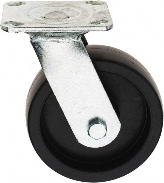 Value Collection - 6" Diam x 2" Wide x 7-39/64" OAH Top Plate Mount Swivel Caster - Polypropylene, 500 Lb Capacity, Sleeve Bearing, 3-7/8 x 4-1/2" Plate - Apex Tool & Supply