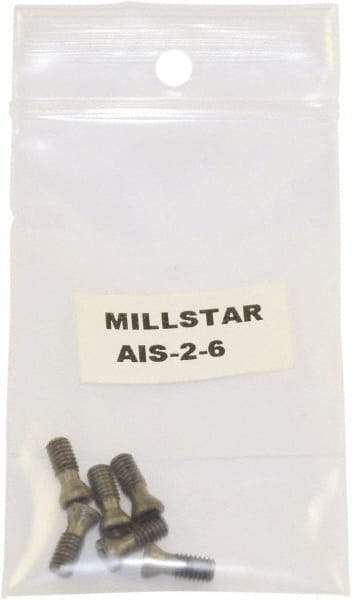 Millstar - Torx Insert Screw for Indexable Milling Cutters - M12 Thread, Industry Std AIS-2-6, For Use with End Mills - Apex Tool & Supply