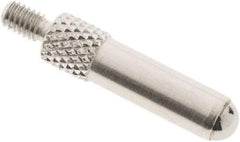 SPI - #4-48, 4mm Ball Diam, Carbide Cupped Ball Contact Point - 3/4" Contact Point Length, Use with Dial Indicators - Apex Tool & Supply