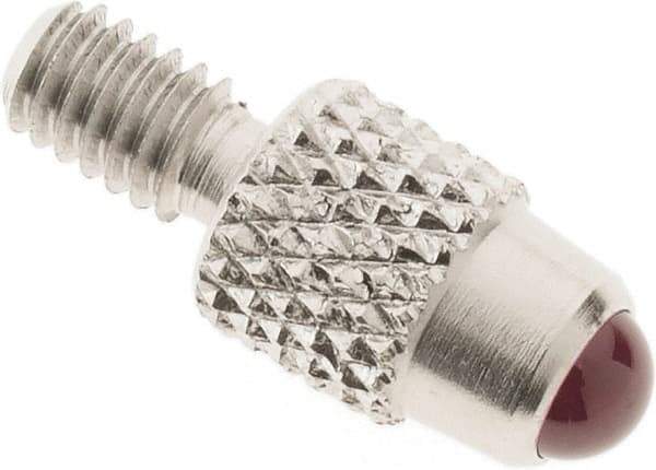 SPI - #4-48, 3mm Ball Diam, Ruby Cupped Ball Contact Point - 0.28" Contact Point Length, Use with Dial Indicators - Apex Tool & Supply