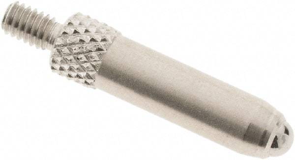 SPI - #4-48, 3mm Ball Diam, Carbide Cupped Ball Contact Point - 3/4" Contact Point Length, Use with Dial Indicators - Apex Tool & Supply