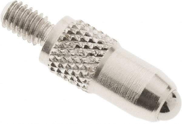 SPI - #4-48, 3mm Ball Diam, Carbide Cupped Ball Contact Point - 1/2" Contact Point Length, Use with Dial Indicators - Apex Tool & Supply