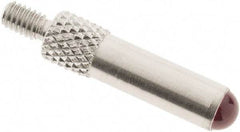 SPI - #4-48, 4mm Ball Diam, Ruby Cupped Ball Contact Point - 3/4" Contact Point Length, Use with Dial Indicators - Apex Tool & Supply