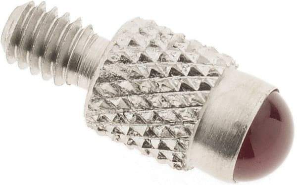 SPI - #4-48, 4mm Ball Diam, Ruby Cupped Ball Contact Point - 0.28" Contact Point Length, Use with Dial Indicators - Apex Tool & Supply