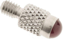 SPI - #4-48, 4mm Ball Diam, Ruby Cupped Ball Contact Point - 0.28" Contact Point Length, Use with Dial Indicators - Apex Tool & Supply