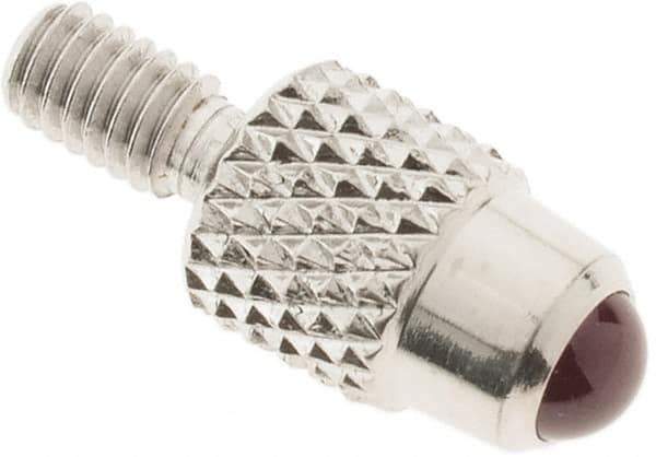 SPI - M2.5, 3mm Ball Diam, Ruby Cupped Ball Contact Point - 7mm Contact Point Length, Use with Dial Indicators - Apex Tool & Supply