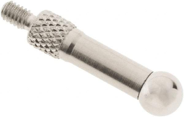 SPI - #4-48, 7/32" Ball Diam, Chrome Alloy Steel Ball Needle Contact Point - 3/4" Contact Point Length, Use with Dial Indicators - Apex Tool & Supply