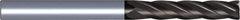 Kennametal - 1", 3" LOC, 1" Shank Diam, 6" OAL, 4 Flute, Solid Carbide Square End Mill - Single End, TiAlN Finish, Spiral Flute, 30° Helix, Centercutting, Right Hand Cut, Right Hand Flute - Apex Tool & Supply
