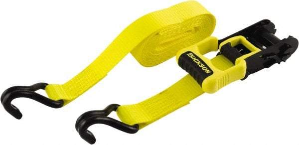 Erickson Manufacturing - 16' Long x 1-1/4" Wide, 2,500 Lb Basket Capacity, Polyester & Steel Web Sling - Yellow & Black - Apex Tool & Supply