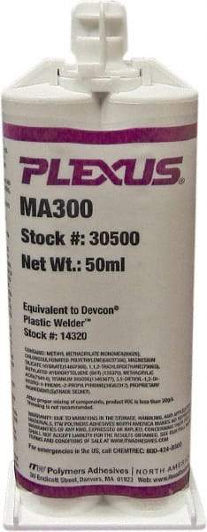 Plexus - 50 mL Cartridge Two Part Adhesive - 3 to 6 min Working Time, 60°F - Apex Tool & Supply