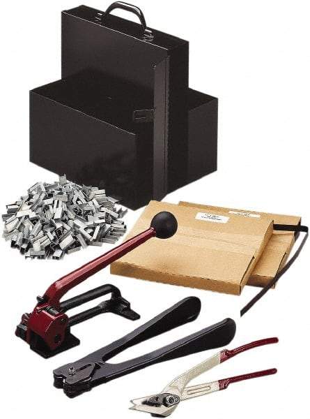 Nifty Products - Strapping Kits Type: Portable Strapping Kit Contents: (2)Steel Coils; Galvanized Steel Seals; Steel Cutter; 3/4" Crimper - Apex Tool & Supply