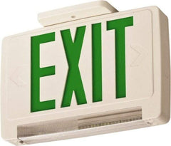 Lithonia Lighting - 1 Face, 2.32 Watt, White, Thermoplastic, LED, Illuminated Exit Sign - 120/277 VAC, Nickel Cadmium, Surface Mounted, Wall Mounted - Apex Tool & Supply