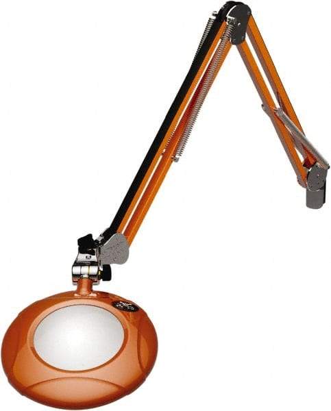 O.C. White - 43 Inch, Spring Suspension, Clamp on, LED, Brilliant Orange, Magnifying Task Light - 8 Watt, 7.5 and 15 Volt, 2x Magnification, 5 Inch Long - Apex Tool & Supply