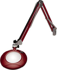 O.C. White - 43 Inch, Spring Suspension, Clamp on, LED, Blaze Red, Magnifying Task Light - 8 Watt, 7.5 and 15 Volt, 2x Magnification, 5 Inch Long - Apex Tool & Supply