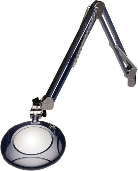 O.C. White - 43 Inch, Spring Suspension, Clamp on, LED, Spectre Blue, Magnifying Task Light - 8 Watt, 7.5 and 15 Volt, 2x Magnification, 5 Inch Long - Apex Tool & Supply