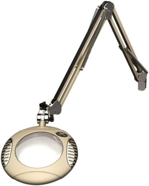 O.C. White - 43 Inch, Spring Suspension, Clamp on, LED, White, Magnifying Task Light - 8 Watt, 7.5 and 15 Volt, 2x Magnification, 6 Inch Long - Apex Tool & Supply