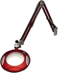 O.C. White - 43 Inch, Spring Suspension, Clamp on, LED, Blaze Red, Magnifying Task Light - 8 Watt, 7.5 and 15 Volt, 2x Magnification, 6 Inch Long - Apex Tool & Supply