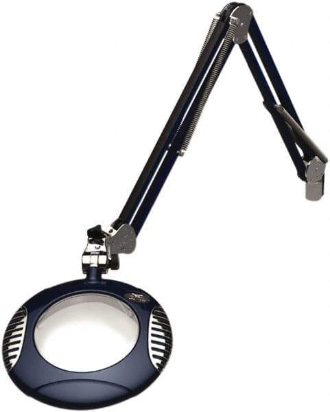 O.C. White - 43 Inch, Spring Suspension, Clamp on, LED, Spectre Blue, Magnifying Task Light - 8 Watt, 7.5 and 15 Volt, 2x Magnification, 6 Inch Long - Apex Tool & Supply