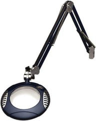 O.C. White - 43 Inch, Spring Suspension, Clamp on, LED, Spectre Blue, Magnifying Task Light - 8 Watt, 7.5 and 15 Volt, 2x Magnification, 6 Inch Long - Apex Tool & Supply