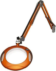 O.C. White - 43 Inch, Spring Suspension, Clamp on, LED, Brilliant Orange, Magnifying Task Light - 8 Watt, 7.5 and 15 Volt, 2x Magnification, 5-1/4 Inch Wide, 7-1/2 Inch Long - Apex Tool & Supply