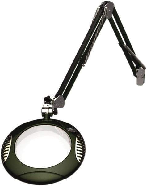 O.C. White - 43 Inch, Spring Suspension, Clamp on, LED, Racing Green, Magnifying Task Light - 8 Watt, 7.5 and 15 Volt, 2x Magnification, 5-1/4 Inch Wide, 7-1/2 Inch Long - Apex Tool & Supply