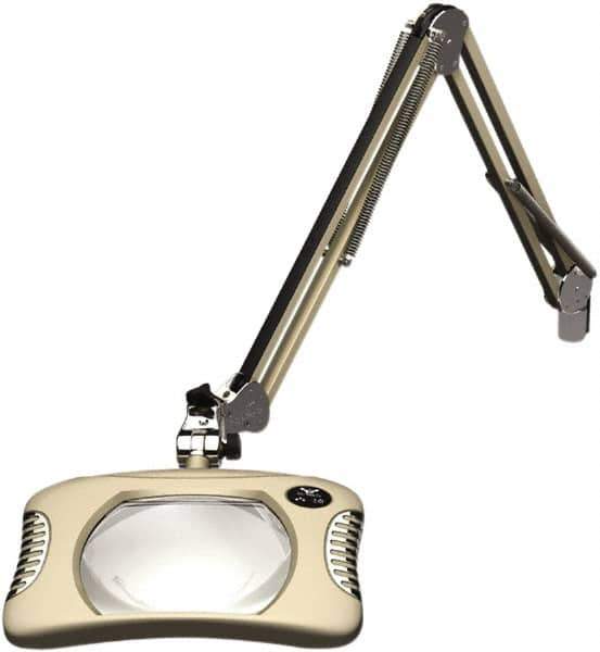 O.C. White - 43 Inch, Spring Suspension, Clamp on, LED, White, Magnifying Task Light - 8 Watt, 7.5 and 15 Volt, 2x Magnification, 5-1/4 Inch Wide, 7 Inch Long - Apex Tool & Supply