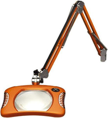 O.C. White - 43 Inch, Spring Suspension, Clamp on, LED, Brilliant Orange, Magnifying Task Light - 8 Watt, 7.5 and 15 Volt, 2x Magnification, 5-1/4 Inch Wide, 7 Inch Long - Apex Tool & Supply