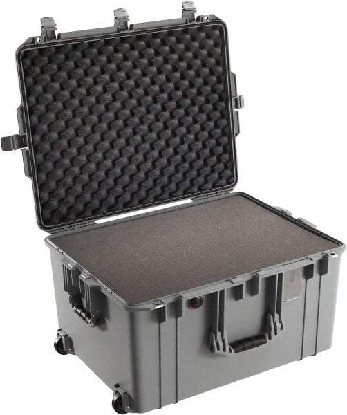Pelican Products, Inc. - 20-21/32" Wide x 14-7/8" High, Aircase w/Foam & Wheels - Silver - Apex Tool & Supply