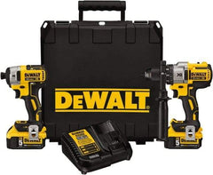 DeWALT - 20 Volt Cordless Tool Combination Kit - Includes 1/2" Brushless Hammerdrill & 1/4" Brushless Compact Impact Driver, Lithium-Ion Battery Included - Apex Tool & Supply