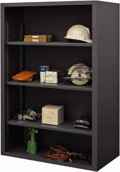 Durham - 3 Shelves, 2,550 Lb Capacity, Closed Shelving System - 48" Wide x 18" Deep x 60" High, Gray - Apex Tool & Supply