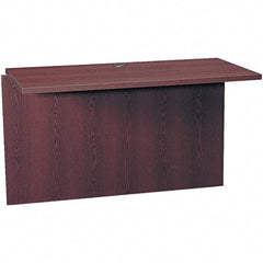 Hon - Woodgrain Laminate Return/Bridge Shell Desk - 47" Wide x 24" Deep x 29-1/2" High, Mahogany - Apex Tool & Supply