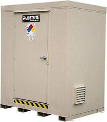 Justrite - 6 Drum, 105 Gal Sump Capacity, Locker - 7.91' Long x 5-1/2' Wide x 8.08' High, Galvanized Steel - Apex Tool & Supply