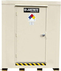 Justrite - 4 Drum, 71 Gal Sump Capacity, Locker - 6' Long x 5-1/2' Wide x 6.25' High, Galvanized Steel - Apex Tool & Supply