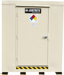 Justrite - 16 Drum, 288 Gal Sump Capacity, Locker - 10' Long x 9-1/2' Wide x 8.08' High, Galvanized Steel - Apex Tool & Supply