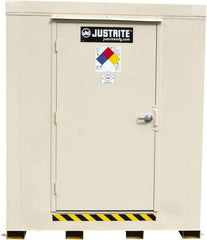 Justrite - 12 Drum, 221 Gal Sump Capacity, Locker - 7.33' Long x 10' Wide x 8.08' High, Galvanized Steel - Apex Tool & Supply