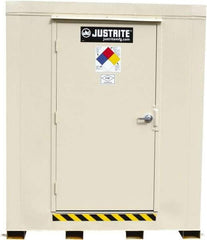 Justrite - 6 Drum, 116 Gal Sump Capacity, Locker - 8' Long x 5-1/2' Wide x 8.08' High, Galvanized Steel - Apex Tool & Supply