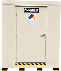 Justrite - 4 Drum, 80 Gal Sump Capacity, Locker - 6' Long x 5-1/2' Wide x 6.25' High, Galvanized Steel - Apex Tool & Supply