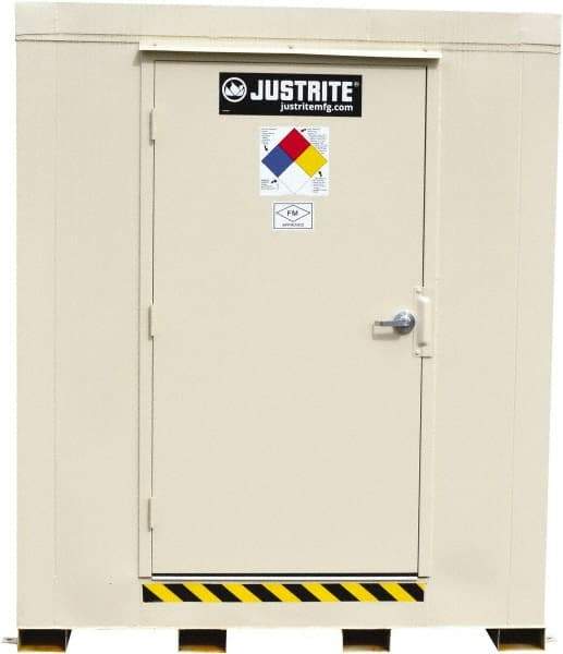 Justrite - 2 Drum, 88 Gal Sump Capacity, Locker - 6' Long x 3-1/2' Wide x 6.25' High, Galvanized Steel - Apex Tool & Supply