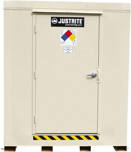 Justrite - 2 Drum, 88 Gal Sump Capacity, Locker - 6' Long x 3-1/2' Wide x 6.25' High, Galvanized Steel - Apex Tool & Supply