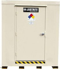 Justrite - 16 Drum, 272 Gal Sump Capacity, Locker - 10' Long x 9-1/2' Wide x 8.08' High, Galvanized Steel - Apex Tool & Supply