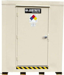 Justrite - 9 Drum, 155 Gal Sump Capacity, Locker - 7.91' Long x 7-1/2' Wide x 8.08' High, Galvanized Steel - Apex Tool & Supply